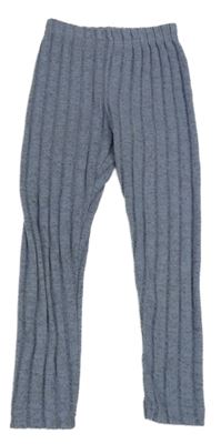 Modré melírované úpletové legíny