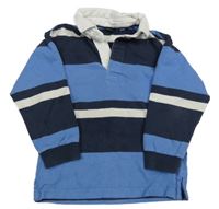 Modrá pruhovaná polo mikina Next