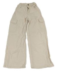 Smetanové wide leg rifle s kapsami Y.F.K.