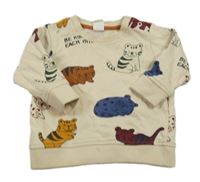 Béžová mikina so zvířaty H&M