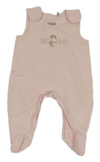 Svetloružový teplákový overal s obrázkom kanz