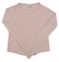 Bílo-růžové pruhované triko Tom Tailor