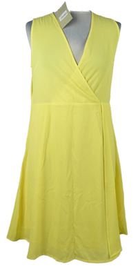 Nové - Dámské žluté lehké překřížené šaty Mishmash