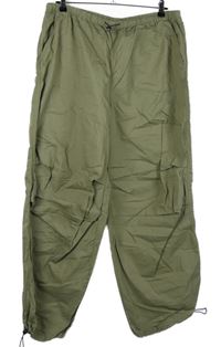 Pánské khaki plátěné cuff kalhoty H&M