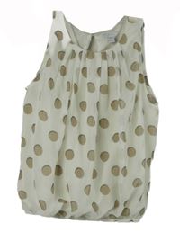 Dámská smetanová šifonová nařasená halenka s puntíky Amisu