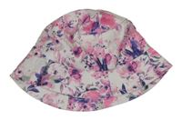 Krémový květovaný klobouk Kik