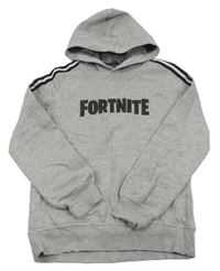 Šedá mikina s kapucí - Fortnite