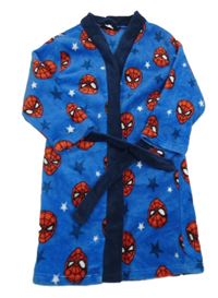 Modrý chlpatý župan so Spidermanem