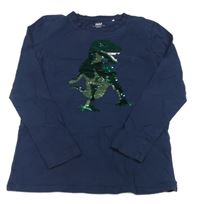 Tmavomodré triko s dinem Yigga