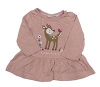 Svetloružová šatová tunika so srnkou Liegelind