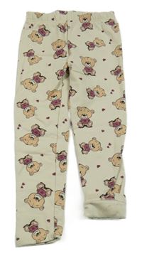 Světlebéžové silnější legíny s medvídky Dopodopo