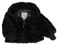 Černá kožešinová podšitá bunda s límcem Next 
