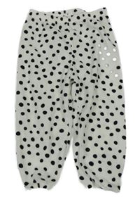 Bielo-čierne bodkovaná é plyšové pyžamové nohavice Primark