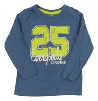 Modrošedé triko s číslem Dopodopo