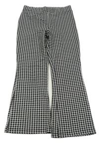 Čierno-sivé vzorované úpletové flare nohavice LC waikiki