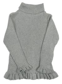 Sivý rebrovaný svetrový rolák Matalan