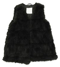 Antracitová kožušinová podšitá vesta Zara