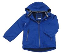 Zafírová šušťáková lehce zateplená bunda s kapucňou Urban