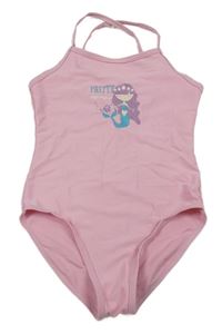 Ružové jednodielne plavky s mořskou pannou Alive