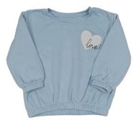 Svetlomodrá mikina so srdiečkom Primark