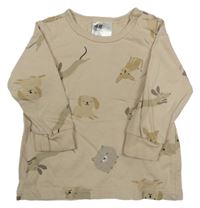 Béžové tričko so zvieratkami H&M