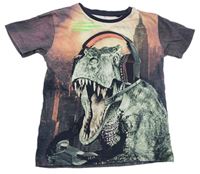 Vínovo-oranžové tričko s dinosaurem Next 