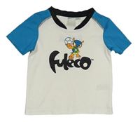 Bílo-modré fotbalové tričko s obrázkem 