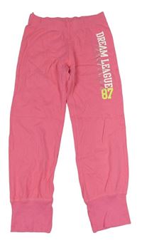 Růžové tepláky s nápisem H&M