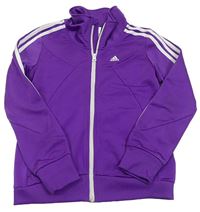 Fialová sportovní propínací mikina s logem Adidas