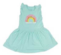 Svetlomodré bavlnené šaty s dúhou Primark