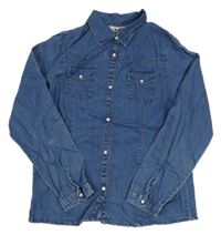 Modrá halenka riflového vzhledu 