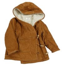 Medová menšestrová zateplená bunda s kapucňou Topolino