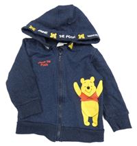 Tmavomodrá prepínaci mikina s medvídkem Pú a kapucňou Disney