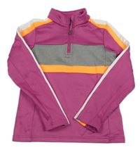 Ružová funkčná športová mikina s prúžkami Crane