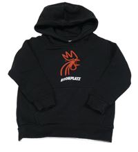 Čierna mikina s kohútom a kapucňou