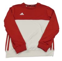Bílo-červená sportovní mikina s logem Adidas