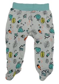 Bílo-mátové polodupky s obrázkami Pepco