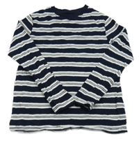 Tmavomodro-bílé pruhované triko M&S