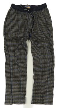 Hnedo-modré kockované teplákové nohavice Scotch & Soda