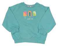 Tyrkysová oversize mikina s nanuky M&S