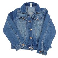 Modrá rifľová crop bunda H&M