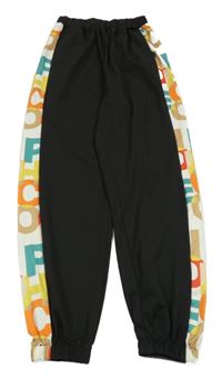 Čierne tepláky so vzorom Shein