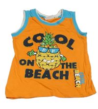 Oranžovo-tyrkysové tielko s ananasom Berti