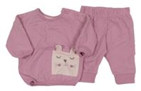 2set - Růžová mikina se zajíčkem + tepláky George 