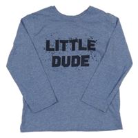 Modré melírované tričko s nápisom Primark