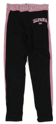 Čierno-ružové športové legíny s nápisom George