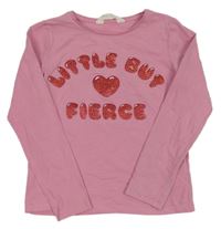 Ružové tričko s nápisom H&M