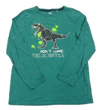 Tmavozelené tričko s dinosaurom YIGGA