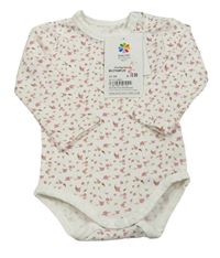 Bílé body s kytičkami Topolino