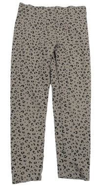 Šedo-černé vzorované teplákové silnější legíny H&M